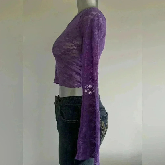 🆕Stradivarius Semi Sheer Crop Top - Picture 2 of 11